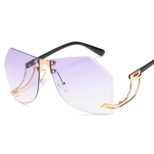 Load image into Gallery viewer, Rimless Sunglasses Women Vintage Unique Polygon Shape Steampunk Sunglasses Female Gafas Shades UV400 Oculos Feminino