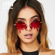 Load image into Gallery viewer, Rimless Sunglasses Women Vintage Unique Tears Shape Steampunk Sunglasses Female Gafas Shades UV400 Oculos Feminino