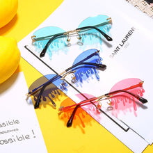 Load image into Gallery viewer, Rimless Sunglasses Women Vintage Unique Tears Shape Steampunk Sunglasses Female Gafas Shades UV400 Oculos Feminino