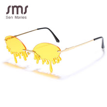 Load image into Gallery viewer, Rimless Sunglasses Women Vintage Unique Tears Shape Steampunk Sunglasses Female Gafas Shades UV400 Oculos Feminino