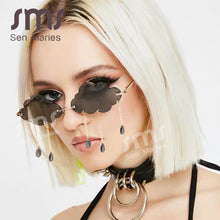 Load image into Gallery viewer, Rimless Sunglasses Women Vintage Clouds Tassel Steampunk Sunglasses Men Frameless Punk Glasses Shades UV400 Oculos