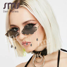 Load image into Gallery viewer, Rimless Sunglasses Women Vintage Clouds Tassel Steampunk Sunglasses Men Frameless Punk Glasses Shades UV400 Oculos
