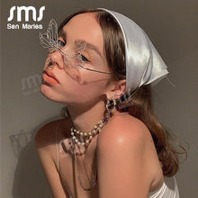 Load image into Gallery viewer, Rimless Sunglasses Women Vintage Dragonfly Steampunk Sunglasses Men Frameless Gradient Clear Lens Glasses Shades Oculos