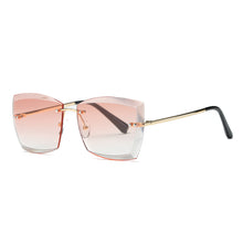 Load image into Gallery viewer, Rimless Sunglasses for Women Big Square Diamond Cutting Lens Glasses  Brand Designer Gradient Shades Sun Glasses