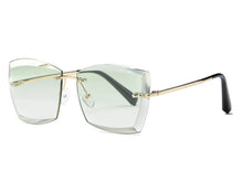 Load image into Gallery viewer, Rimless Sunglasses for Women Big Square Diamond Cutting Lens Glasses  Brand Designer Gradient Shades Sun Glasses