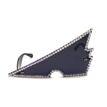 Load image into Gallery viewer, Rimless Triangle Rhinestone Sunglasses Ladies Retro Transparent Ocean Lens Glasses Men Pink Yellow Sunglasses UV400