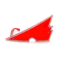 Load image into Gallery viewer, Rimless Triangle Rhinestone Sunglasses Ladies Retro Transparent Ocean Lens Glasses Men Pink Yellow Sunglasses UV400