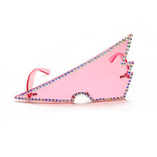 Load image into Gallery viewer, Rimless Triangle Rhinestone Sunglasses Ladies Retro Transparent Ocean Lens Glasses Men Pink Yellow Sunglasses UV400
