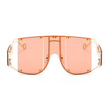 Carica l&#39;immagine nel visualizzatore di Gallery, Rivet Square Sunglasses Women 2023   Brand Oversized Mirror Metal Glasses Men Shades UV400 Unique Female Eyewear