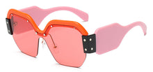 Load image into Gallery viewer, Rivet Square Sunglasses Women 2023 Personality Oversized Mirror Glasses Irregular Lens Men UV400 Unique Female Eyewear