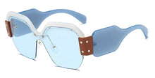 Load image into Gallery viewer, Rivet Square Sunglasses Women 2023 Personality Oversized Mirror Glasses Irregular Lens Men UV400 Unique Female Eyewear