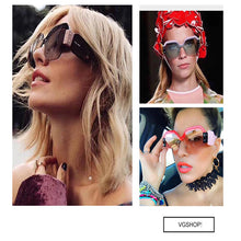 Load image into Gallery viewer, Rivet Square Sunglasses Women 2023 Personality Oversized Mirror Glasses Irregular Lens Men UV400 Unique Female Eyewear