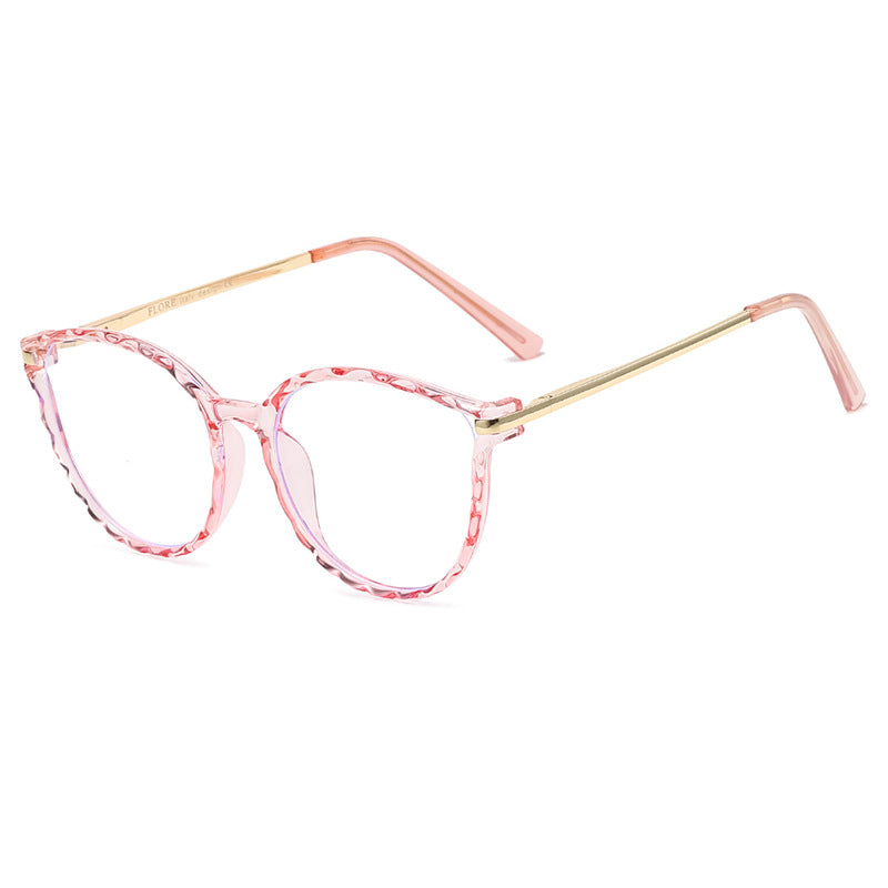 Round Anti Blue Light Glasses Sex Women Metal Frame Glasses European American Style Girl Prescription Eyeglasses