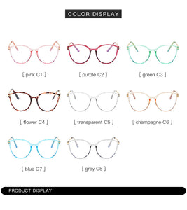 Round Anti Blue Light Glasses Sex Women Metal Frame Glasses European American Style Girl Prescription Eyeglasses