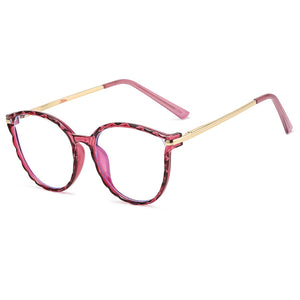 Round Anti Blue Light Glasses Sex Women Metal Frame Glasses European American Style Girl Prescription Eyeglasses