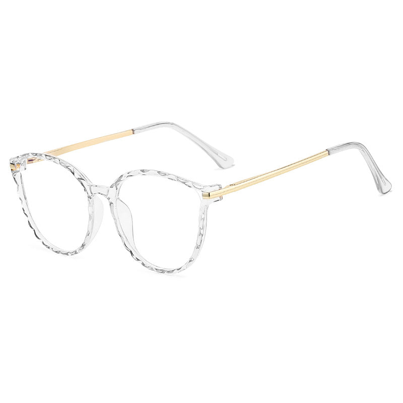 Round Anti Blue Light Glasses Sex Women Metal Frame Glasses European American Style Girl Prescription Eyeglasses