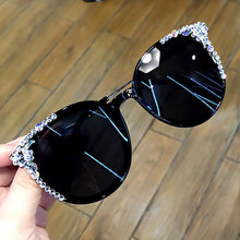 Load image into Gallery viewer, Round Cat Eye Sunglasses Women Vintage  Rhinestone Sun Glasses Retro Diamond Eyeglasses Uv400 Lentes De Sol Mujer