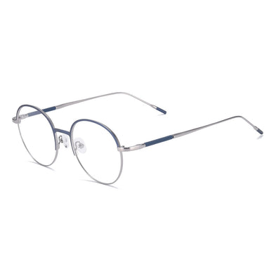 Round Men And Women Metal Medium Colorful Full Rim Optical Eyeglasses Frame With Spring Hinge For Prescription Lenses