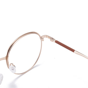 Round Men And Women Metal Medium Colorful Full Rim Optical Eyeglasses Frame With Spring Hinge For Prescription Lenses