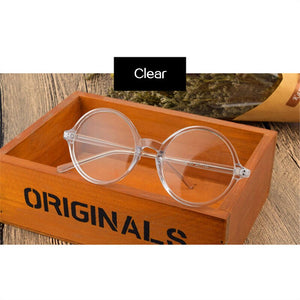Round Plain Glasses Vintage Clear Lens Eyewear Women Men Retro Myopia Optical Glasses Frame Transparent