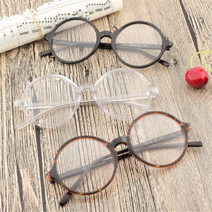 Round Plain Glasses Vintage Clear Lens Eyewear Women Men Retro Myopia Optical Glasses Frame Transparent