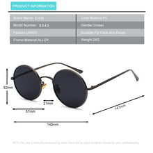 Load image into Gallery viewer, Round  Punk Sunglasses Men  Classic Retro Oval Sunglasses Women  Metal Frame Glasses  UV400 oculos feminino очки