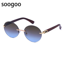 Load image into Gallery viewer, Round Rimless Sunglasses For Men&#39;s Oversized Frame  Brand Designer Sun Glasses Women Retro Eyeglasses UV 400