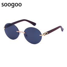 Load image into Gallery viewer, Round Rimless Sunglasses For Men&#39;s Oversized Frame  Brand Designer Sun Glasses Women Retro Eyeglasses UV 400