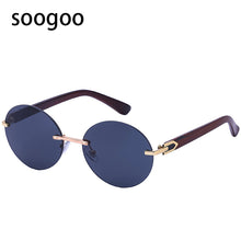 Load image into Gallery viewer, Round Rimless Sunglasses For Men&#39;s Oversized Frame  Brand Designer Sun Glasses Women Retro Eyeglasses UV 400