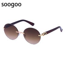 Load image into Gallery viewer, Round Rimless Sunglasses For Men&#39;s Oversized Frame  Brand Designer Sun Glasses Women Retro Eyeglasses UV 400