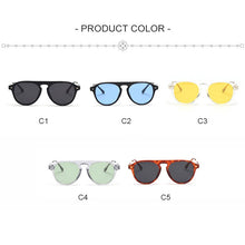 Load image into Gallery viewer, Round Sunglasses Men Clear Tinted Lens Brand Design Party Retro Sun Glasses  Eyewear Oculos De Sol UV400
