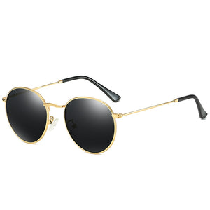 Round Sunglasses Polarized Men Women Retro Steampunk Party Mirror Sunglass  Brand Black Polar Glasses For Driving