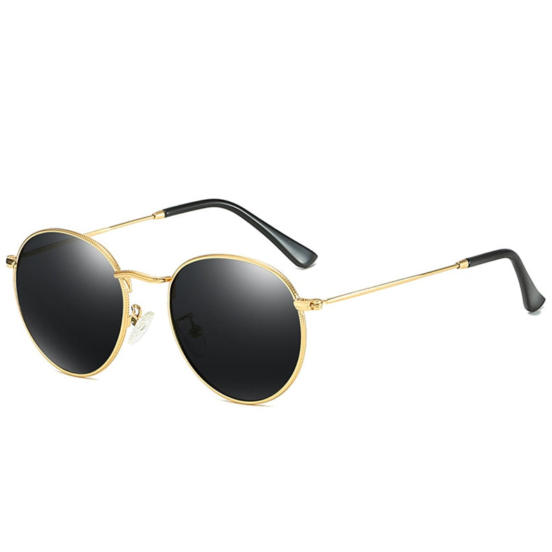 Round Sunglasses Polarized Men Women Retro Steampunk Party Mirror Sunglass  Brand Black Polar Glasses For Driving