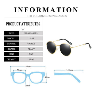 Round Sunglasses Polarized Men Women Retro Steampunk Party Mirror Sunglass  Brand Black Polar Glasses For Driving
