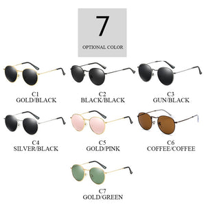 Round Sunglasses Polarized Men Women Retro Steampunk Party Mirror Sunglass  Brand Black Polar Glasses For Driving