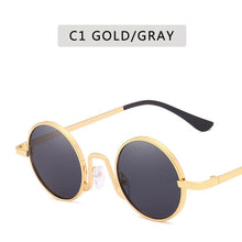 Carica l&#39;immagine nel visualizzatore di Gallery, Round Sunglasses Women Brand Designer  Retro Sun Glasses Lens Alloy  female Eyewear Frame Driver Goggles