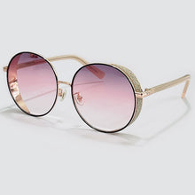 Load image into Gallery viewer, Round Sunglasses Women  Brand Mirror Bling Sun Glasses With Chain For Female UV400
