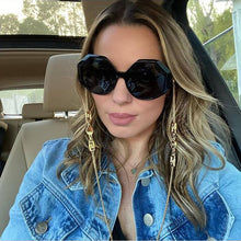 Load image into Gallery viewer, Round Sunglasses Women Mens  Leopard Black Brand Designer Hollow Frames Oculos De Sol Feminino Sunglasses Women