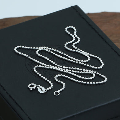 Fashion S925 Sterling Silver Jewelry Retro Thai Silver Natural Beads Necklace Sweater Chain Men And Women Vintage Style