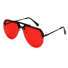 Load image into Gallery viewer, Semi Rimless Pilot Red Sunglasses Women  Oversized Sun Glasses Men Twin Beam Vintage Retro Sunglass Uv400 Eyewear