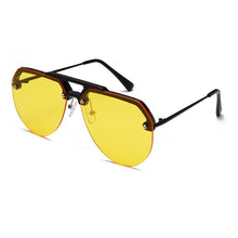 Load image into Gallery viewer, Semi Rimless Pilot Red Sunglasses Women  Oversized Sun Glasses Men Twin Beam Vintage Retro Sunglass Uv400 Eyewear