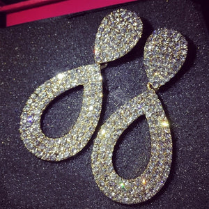Fashion Sexy Goddess Dinner Rhinestone Crystal Tassel Earrings Pendant Earrings Shiny Valentine 171109-7