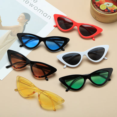 Sexy Vintage Cat Eye Sunglasses Woman Small Black Red Triangle Retro Ladies Sun Glasses Leopard Female Oculos De Sol