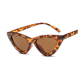 Sexy Vintage Cat Eye Sunglasses Woman Small Black Red Triangle Retro Ladies Sun Glasses Leopard Female Oculos De Sol