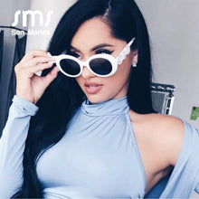 Load image into Gallery viewer, Sexy Women Diamond Oval Sunglasses  Brand Vintage Oval Sun Glasses With Circle Rhinestone Female Eyewear UV400