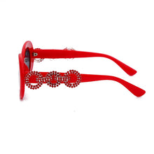 Load image into Gallery viewer, Sexy Women Diamond Oval Sunglasses  Brand Vintage Oval Sun Glasses With Circle Rhinestone Female Eyewear UV400