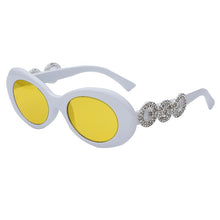Load image into Gallery viewer, Sexy Women Diamond Oval Sunglasses  Brand Vintage Oval Sun Glasses With Circle Rhinestone Female Eyewear UV400