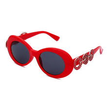 Load image into Gallery viewer, Sexy Women Diamond Oval Sunglasses  Brand Vintage Oval Sun Glasses With Circle Rhinestone Female Eyewear UV400
