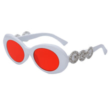 Load image into Gallery viewer, Sexy Women Diamond Oval Sunglasses  Brand Vintage Oval Sun Glasses With Circle Rhinestone Female Eyewear UV400