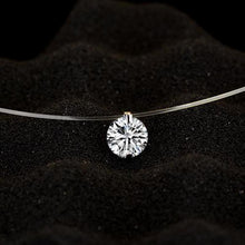 Carica l&#39;immagine nel visualizzatore di Gallery, Fashion Shiny Crystal Necklace Zircon Pendant Transparent Fishing Line Invisible Ladies Necklace Jewelry Clavicle Chain Chocker
